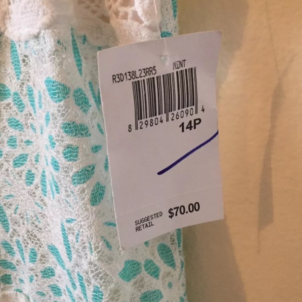 NWT Rabbit Rabbit Rabbit Floral Lace Overlay Shift Dress 14P - Picture 4 of 5